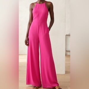 Lush Vibrant Fuchsia Wide Leg Pants